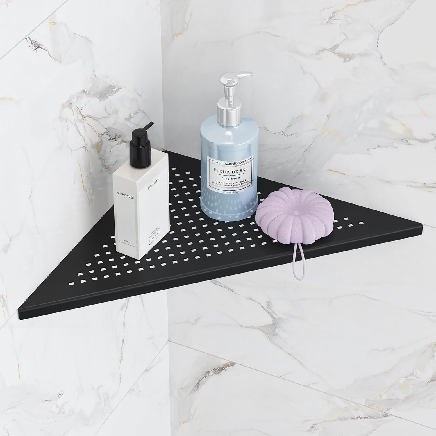 Corner Shower Shelves, 10” Recessed Tile Shower Shelf Brushed Nickel, 304 Stainless Steel Grout in Corner Tile Bathroom Shelves, No Drilling, 2 Pack