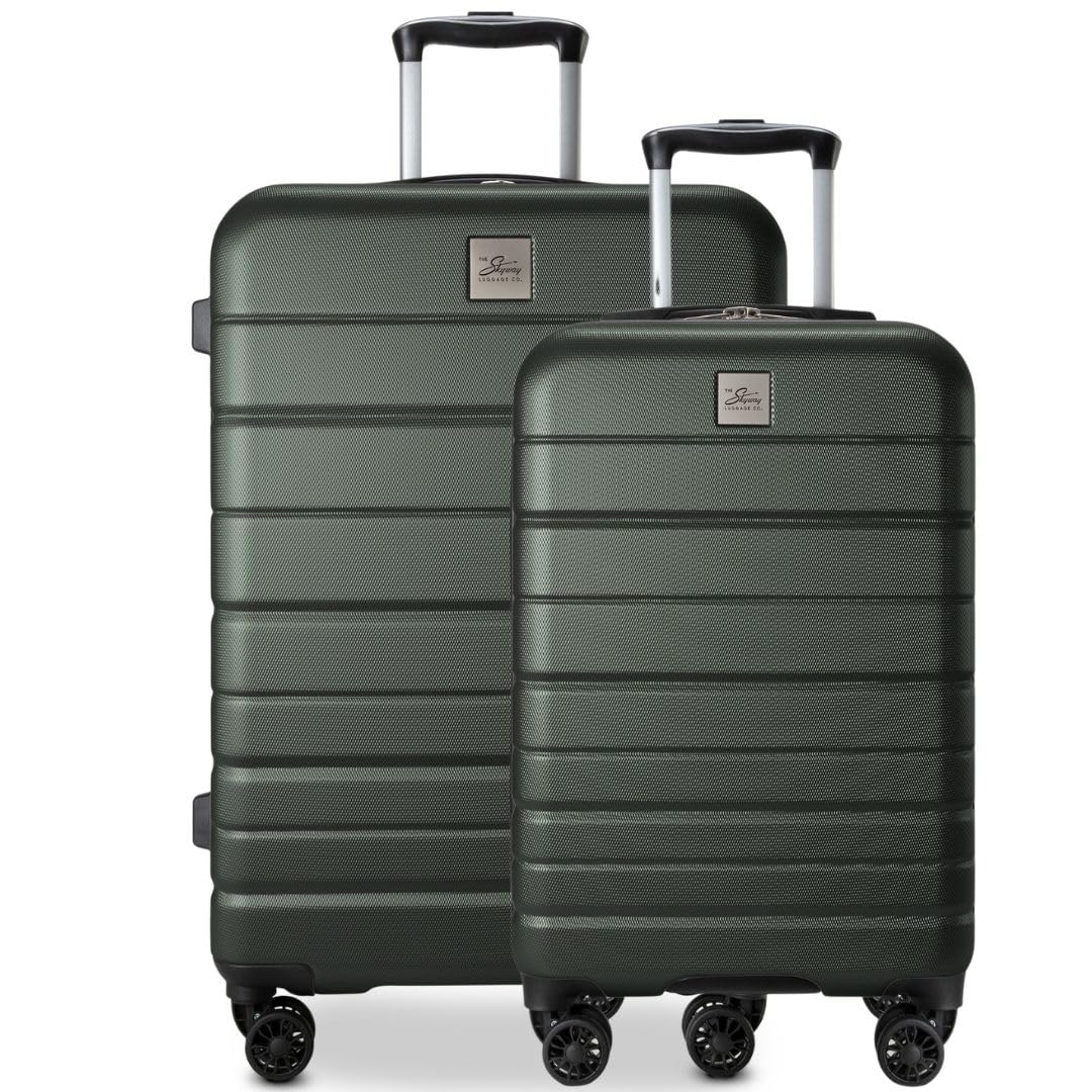 Skyway Epic 2.0 Hardside Lightweight and Durable ABS Shell Luggage, Spacious with 8-Wheel Spinners, Comfort Grip with Telescoping Handle, Men and
