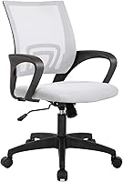 Vista 21 de BestOffice Silla de Oficina Ergonómica Silla Giratoria de Escritorio de Respaldo Medio Respaldo y Soporte Lumbar Transpirable Altura Negro