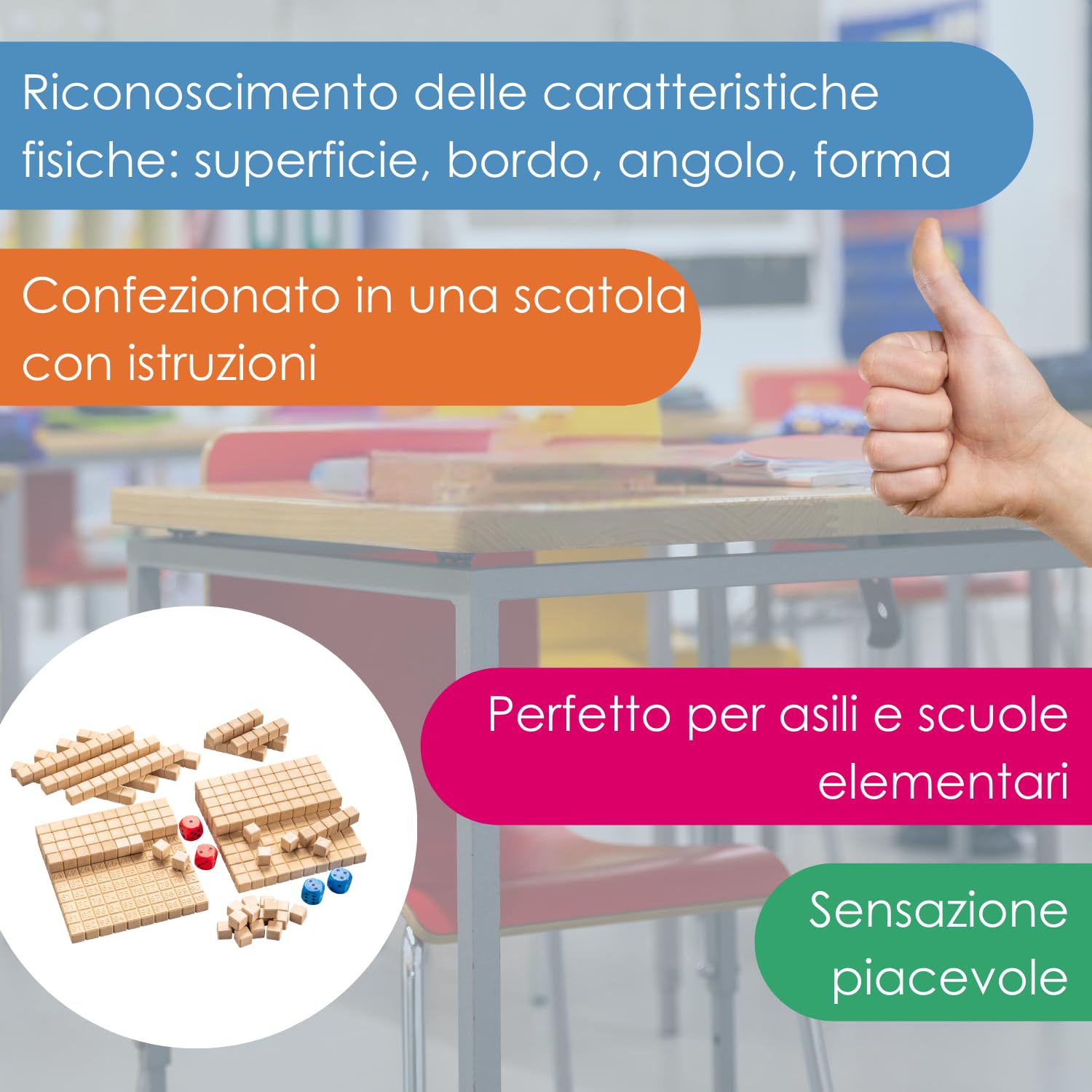WISSNER® Aktiv lernen - Gioco matematico - Funzioni di Addizione e Sottrazione - RE-Wood®