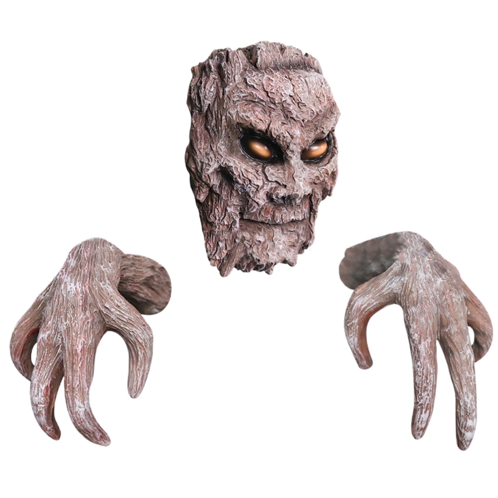 CNAFGBGG Tree Faces Decor Outdoor 3Pcs Set Creepy Ghost Tree Faces with Spooky Hands, 3D Realistic Resin Art for Halloween Easter Decorations..