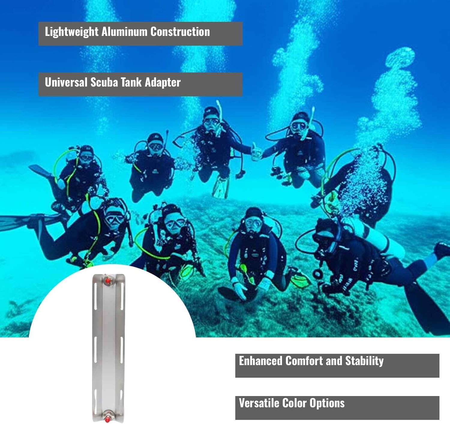 Technical Diving Backplate Single Tank Adapter with Mounting Screws for Standard Dive Tanks