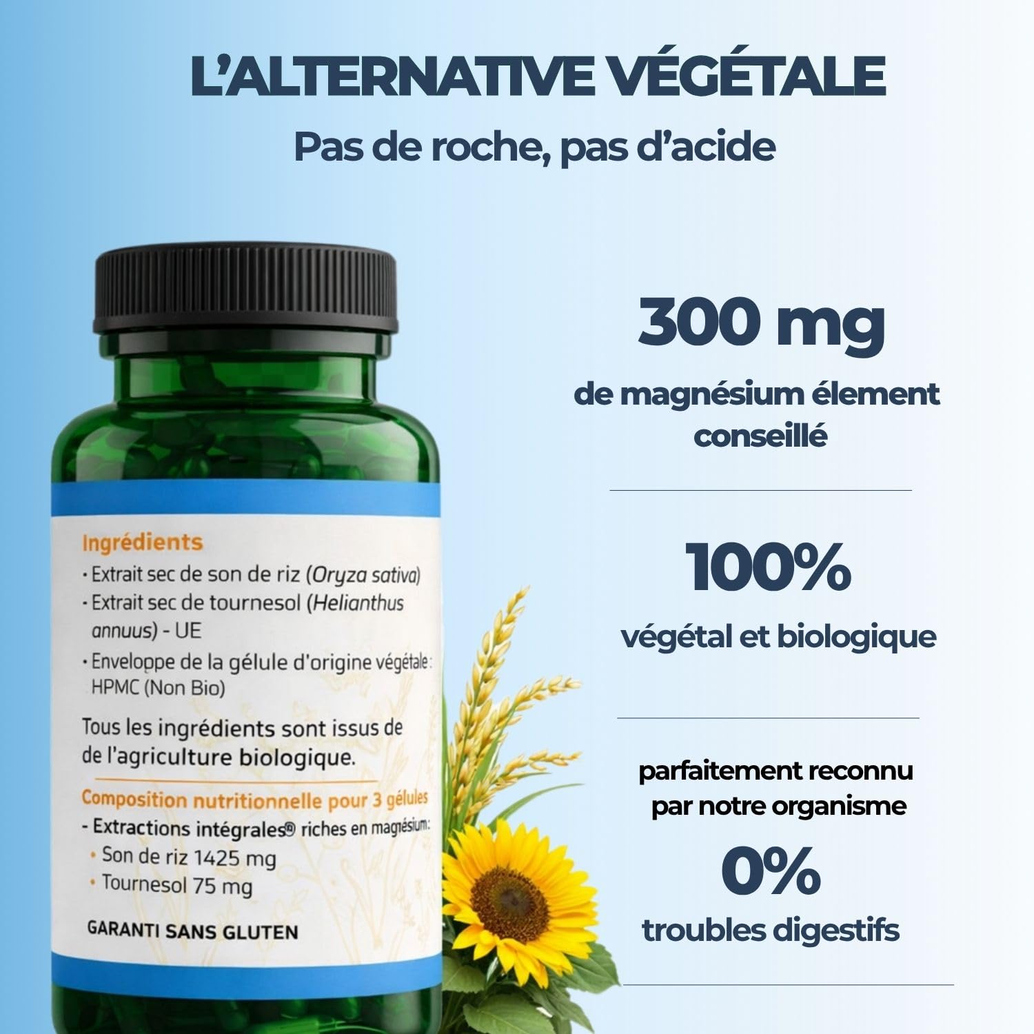 Biophénix - Magnésium Bio 90 Gélules - Procédé Exclusif Extraction Intégrale® - 0% Excipient • 0% Additif • 0% Produit Chimique - Fatigue & Equilibre - Fabriqué en France - Vegan (Lot de 3)