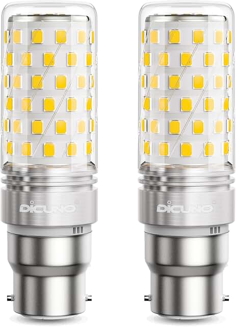 DiCUNO Ampoule LED B22, 10W Équiv. 130W halogène, 4000K, 1400lm, Lot de 2 | Blanc neutre, Culot à baïonnette B22, N…