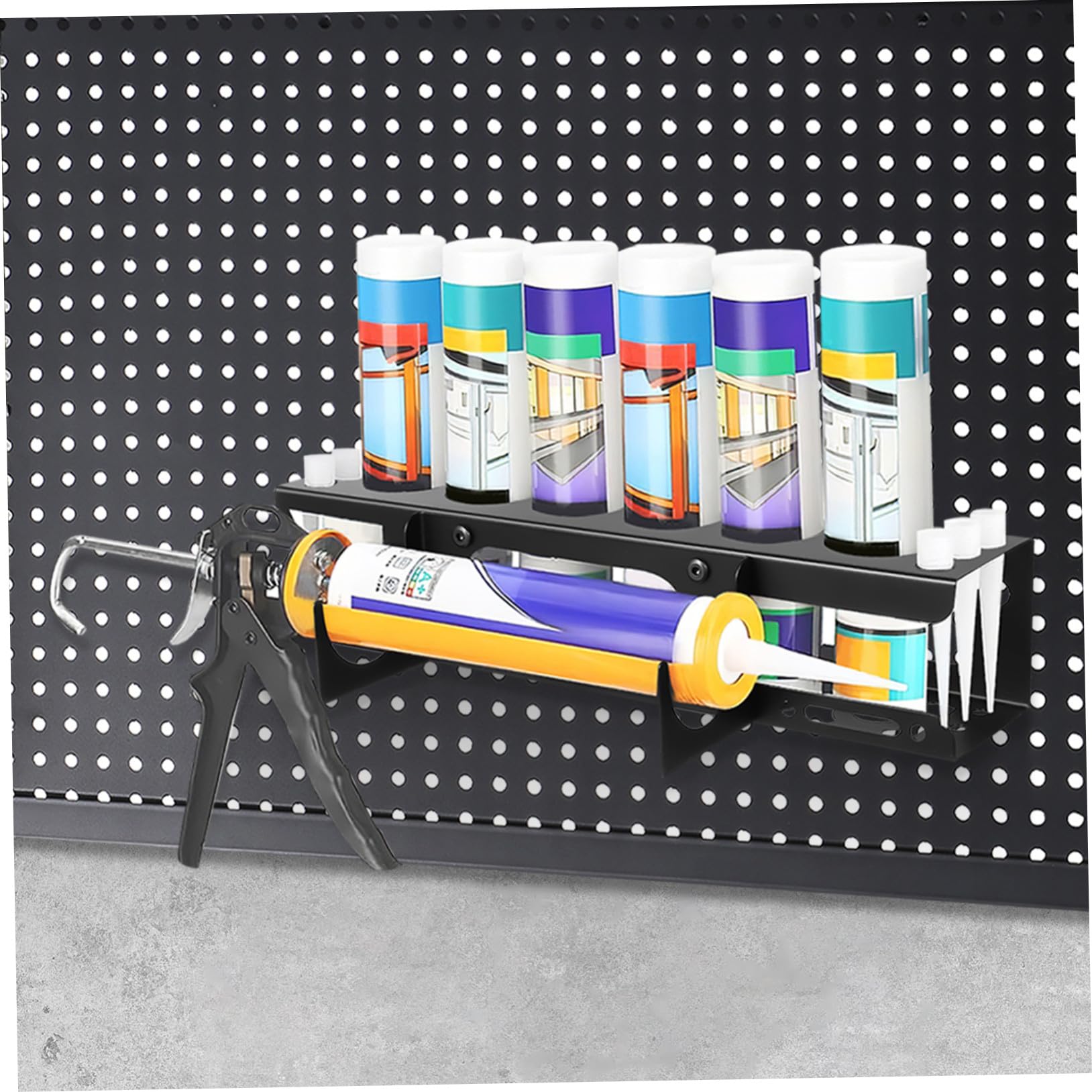 DOITOOL Organizador De Herramientas De Pared Resistente Con Soporte Ajustable Para Tubos De Sellador Estante De Almacenamiento Para Garaje Taller Y Furgoneta Optimiza Espacio Y Facilita Acceso