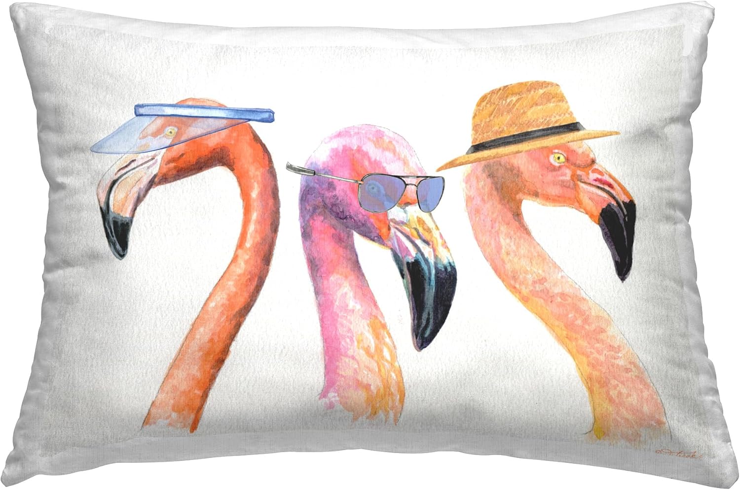 Stupell Industries Summer Flamingo Tourists Design by Jennifer Redstreake Throw Pillow