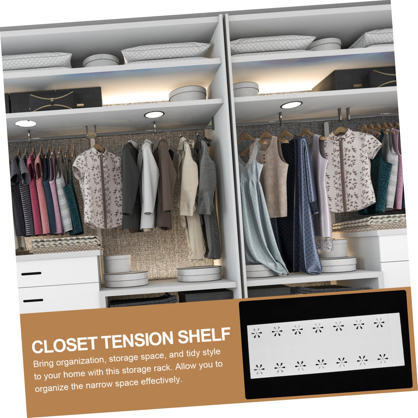 Levemolo Adjustable Locker Shelf Expandable Wardrobe Rack Tension Shelf Closet Organizer Bins Wire Shelving