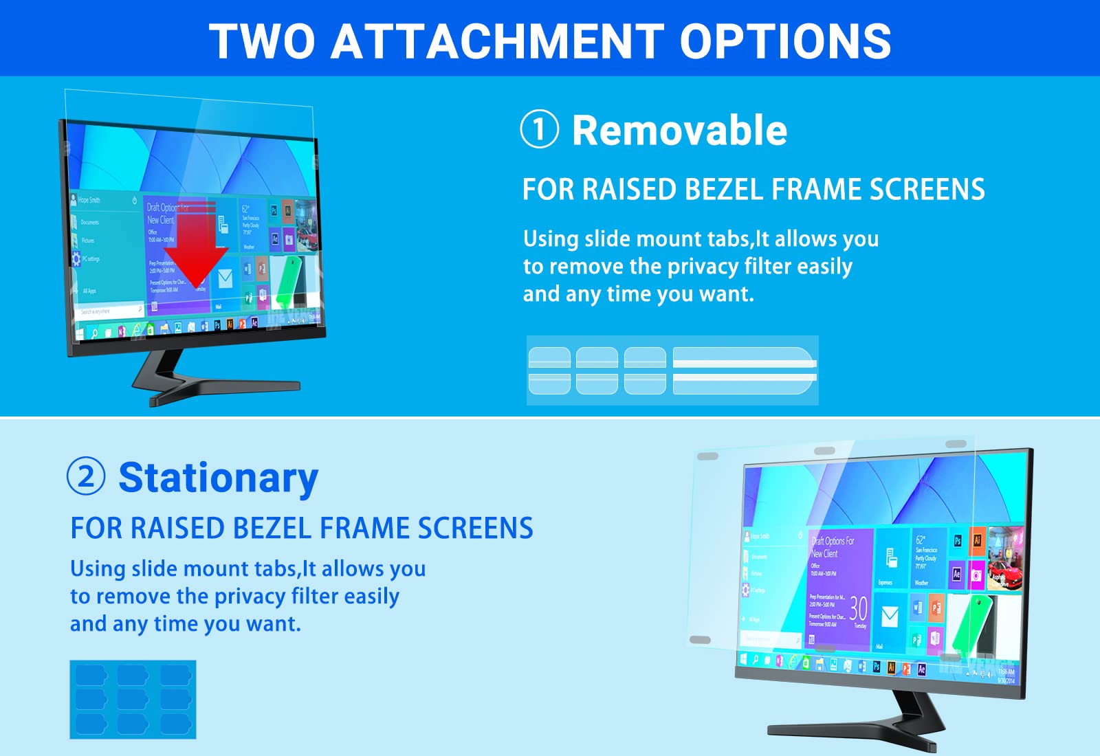 PYS Protector de pantalla de bloqueo de luz azul de 27 pulgadas para monitor de computadora, unisex, extraíble, relación de aspecto 16:9, 68.6 cm, filtro antirreflejos para protección ocular