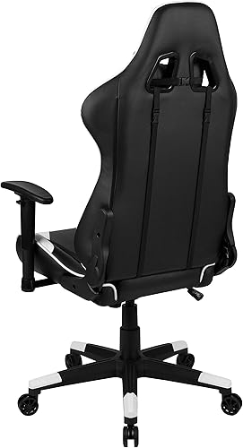 Miniatura 5 de Flash Furniture X20 - Silla giratoria de policarbonato ergonómica y ajustable con respaldo completamente reclinable en LeatherSoft negro para