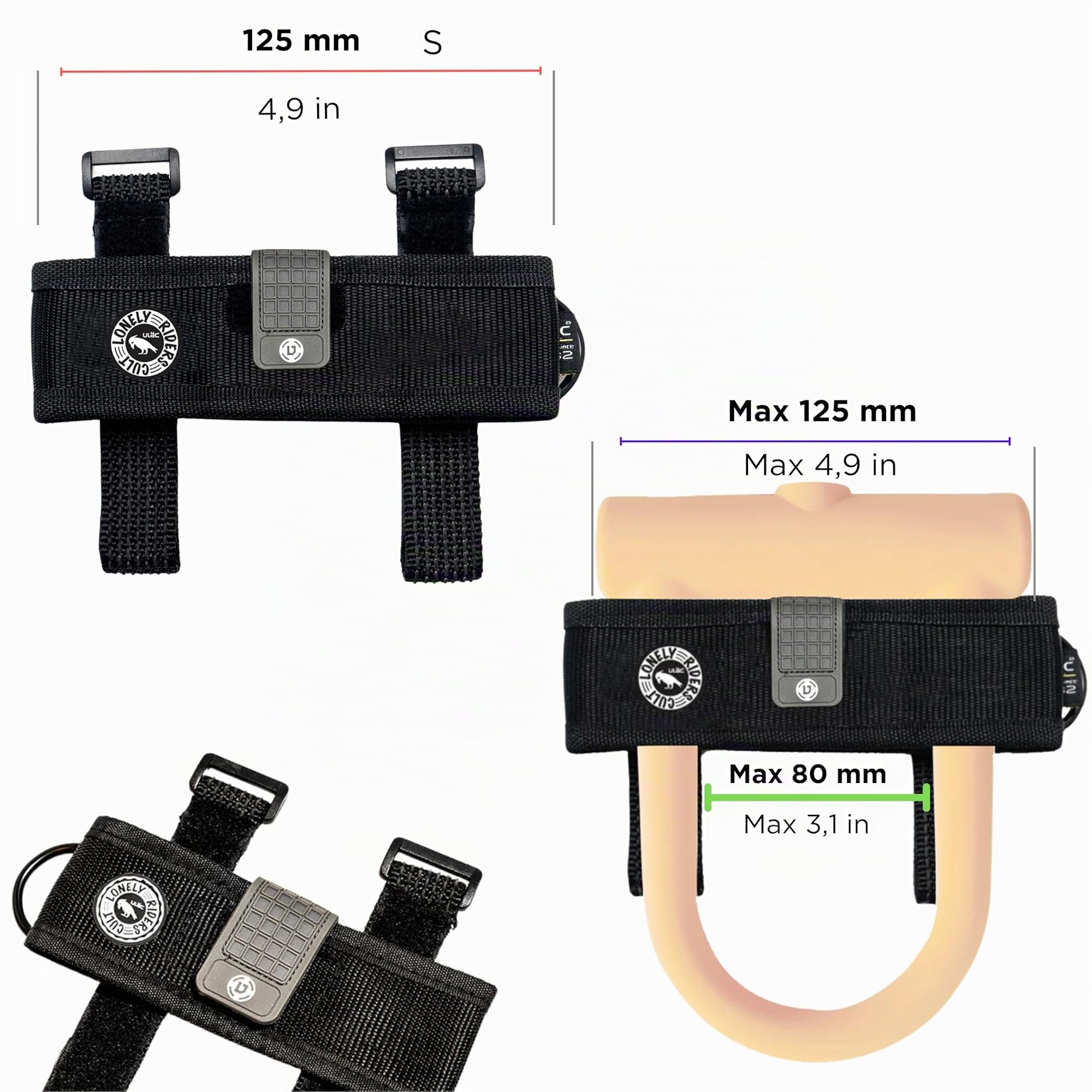 Support Antivol U Vélo 125mm Sécurité Maximale Montage Rapide Nylon Léger 55g Résistant Intempéries Compatible Cadre Guidon Compact Protection Antivol Durable Accessoire Vélo Pratique Robuste