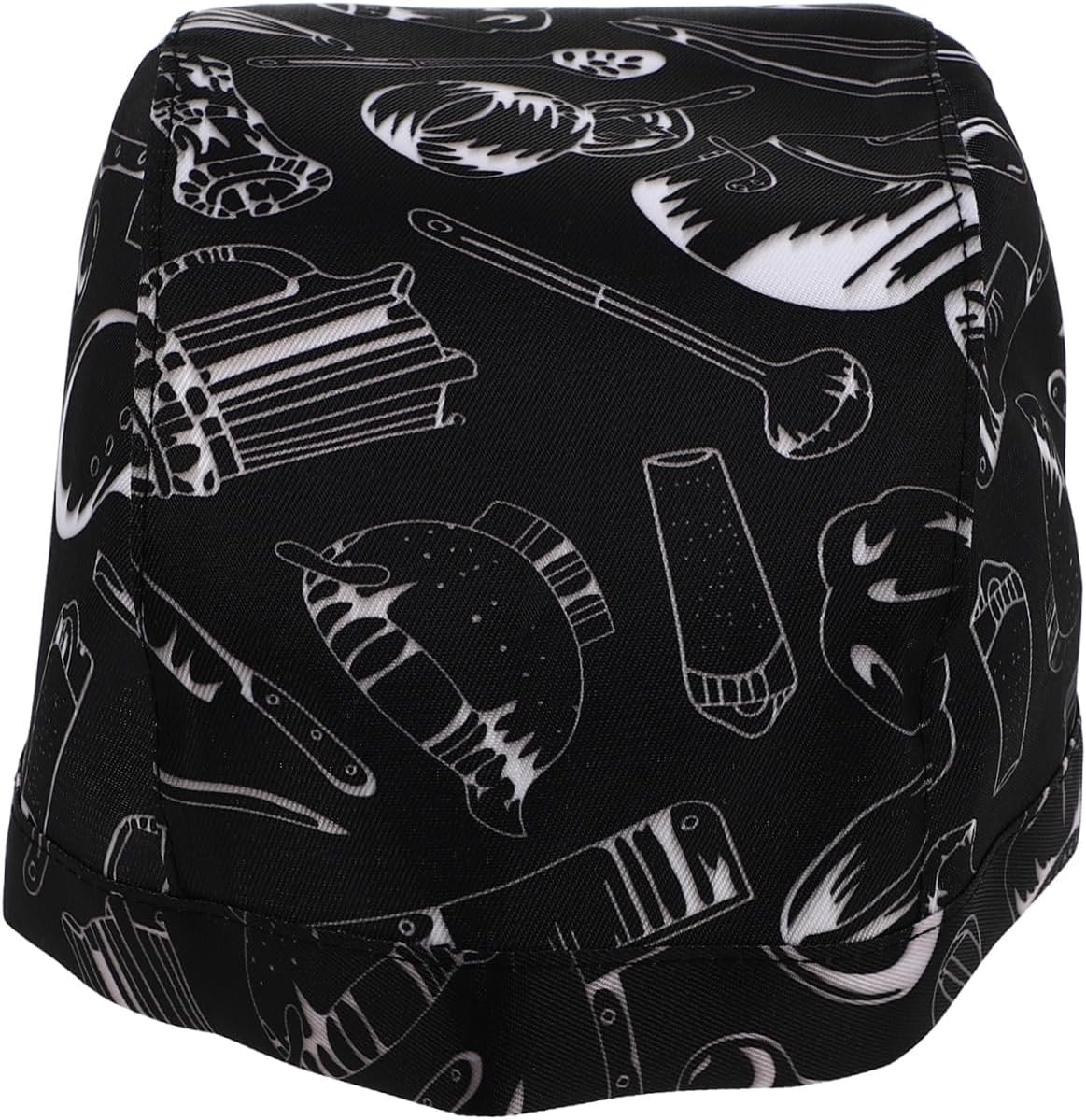 3pcs Chef Hats Set with Patterned Band, Catering Skull Caps for Food Service, Adjustable Bandana Style Kitchen Work Headwear for Men and Women Color