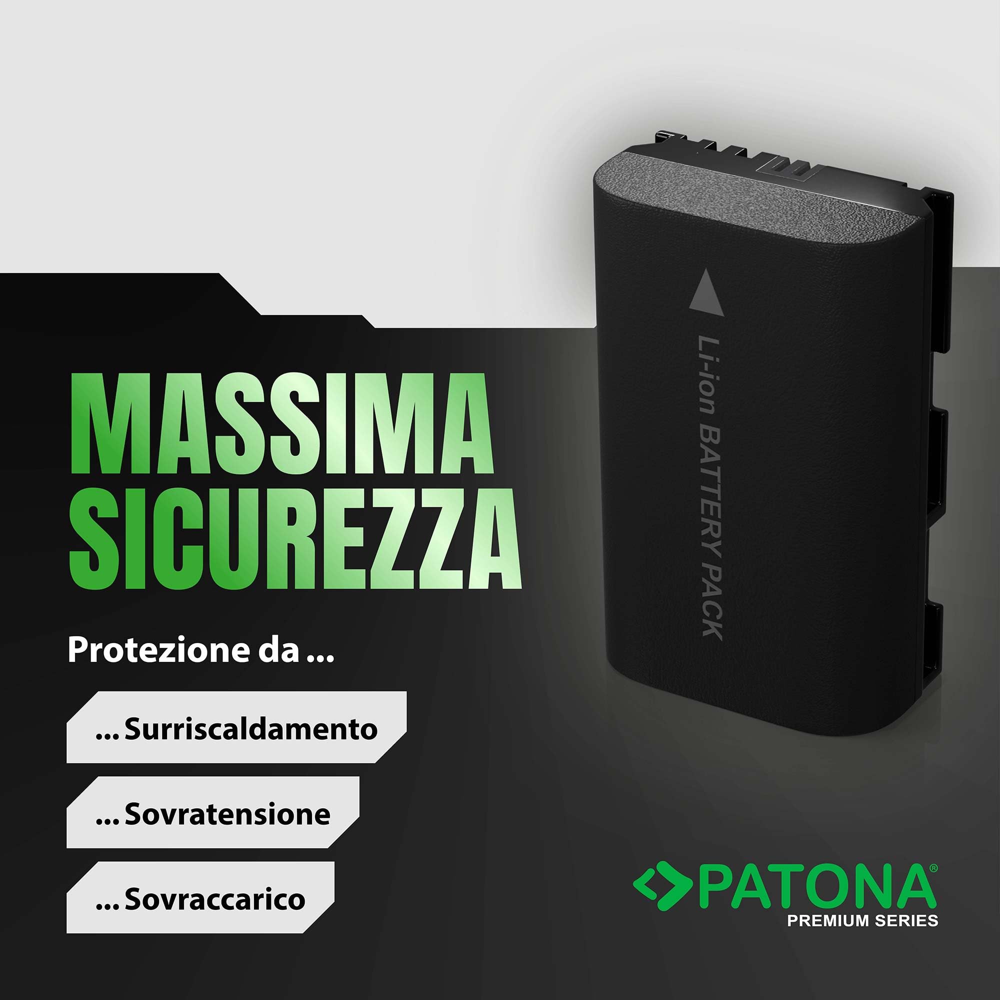PATONA Premium Batteria LP-E6N 2400mAh – ricambio per Canon LP-E6N LP-E6 – compatibile con EOS R R5 R6 5D Mark II/III/IV 5DS 6D 7D 60D–90D XC10 XC15 – la scelta conveniente