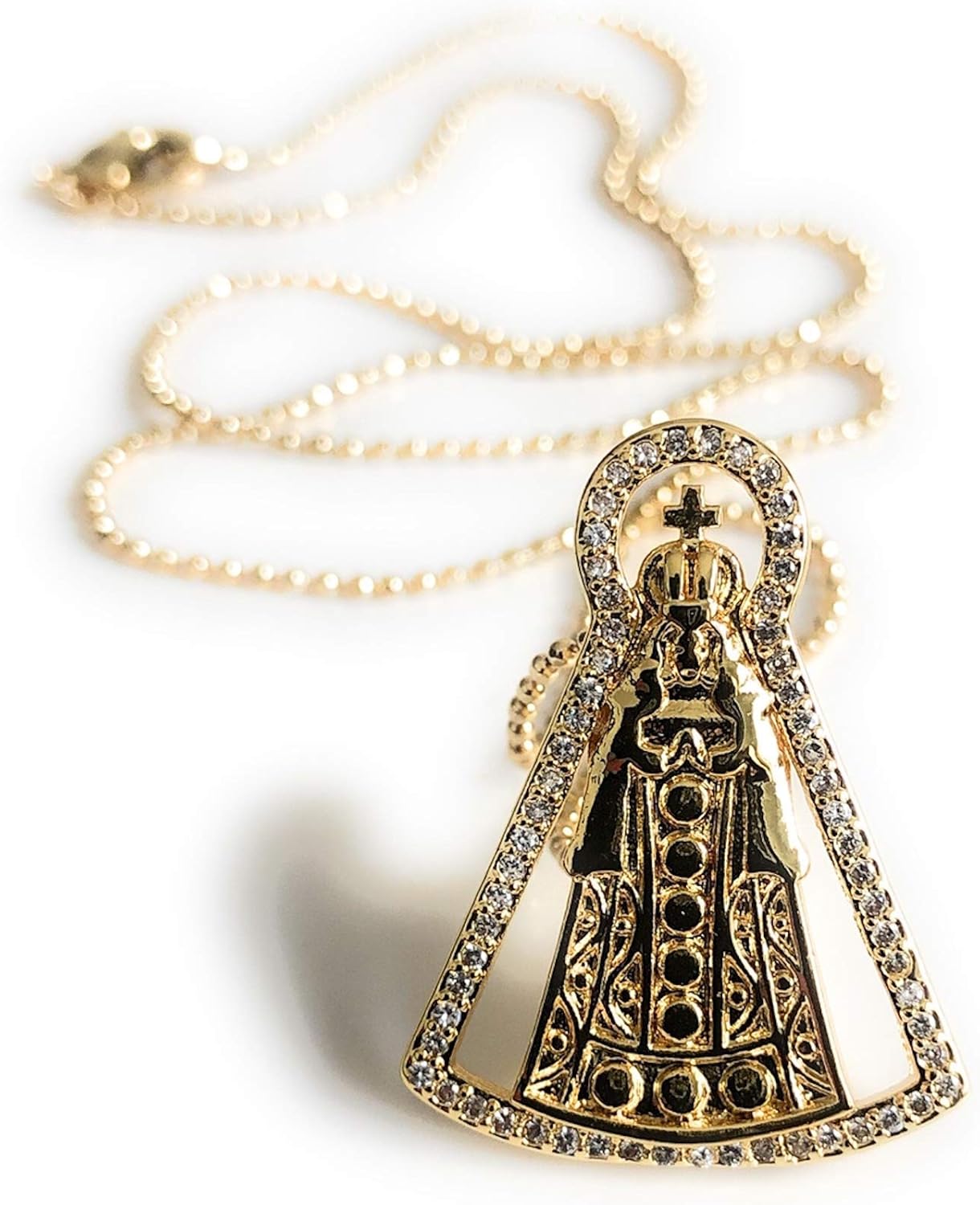 SIFRIMANIA Virgen del Valle Pendant Necklace 17.5 Inches Ball Chain Venezuelan Gifts