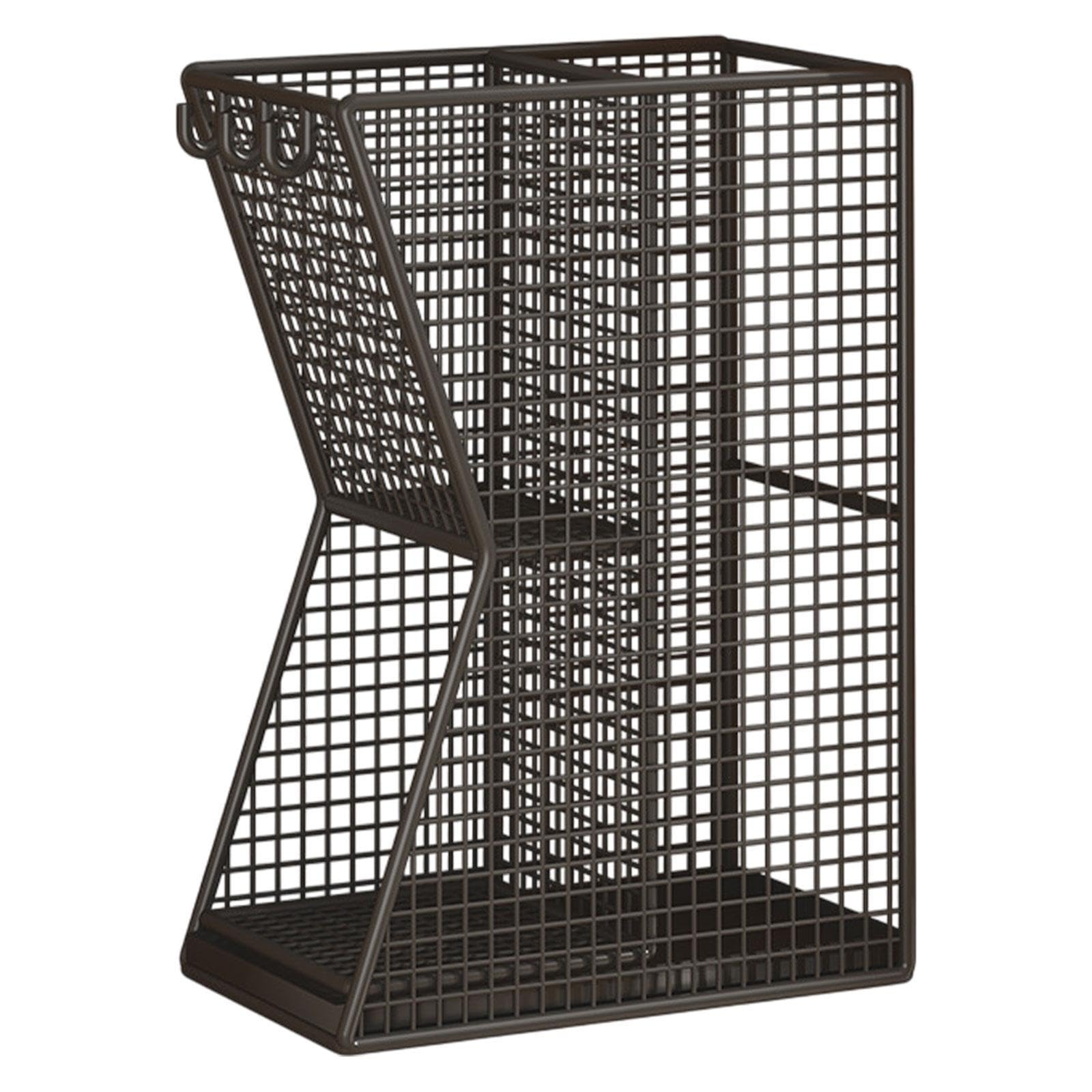 Porte-parapluie métallique Ada noir de 35x20x50cm avec son plateau égouttoir