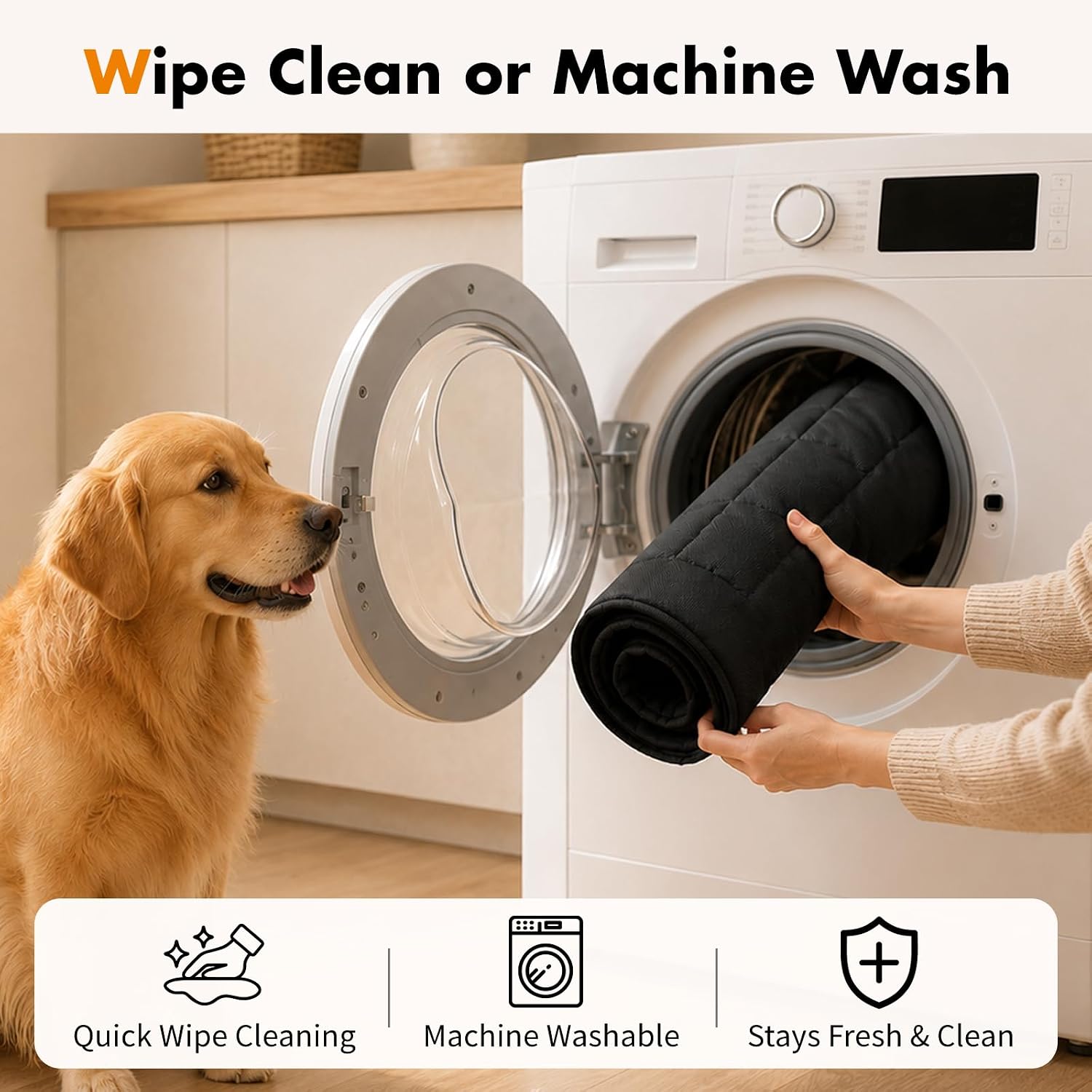 Chew Proof Dog Crate Pad, Indestructible Dog Bed for Aggressive Chewers, Waterproof Machine Washable Dog Kennel Pad (35x22 in)