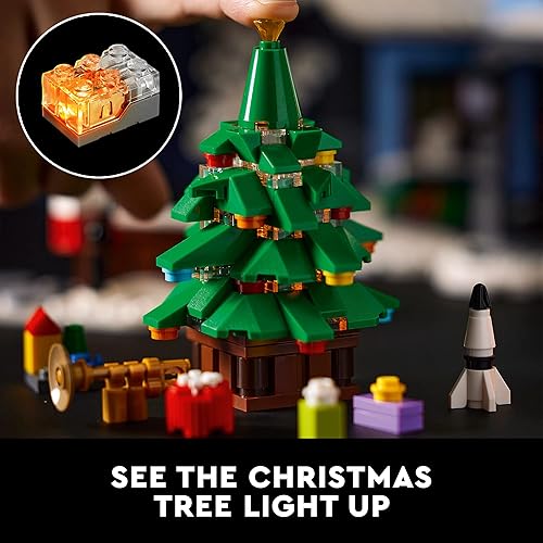 Miniatura 4 de LEGO Icons Santa Visit 10293 - Juego de construcción de casa de Navidad para adultos y familias, decoración festiva del hogar con árbol de Navidad,