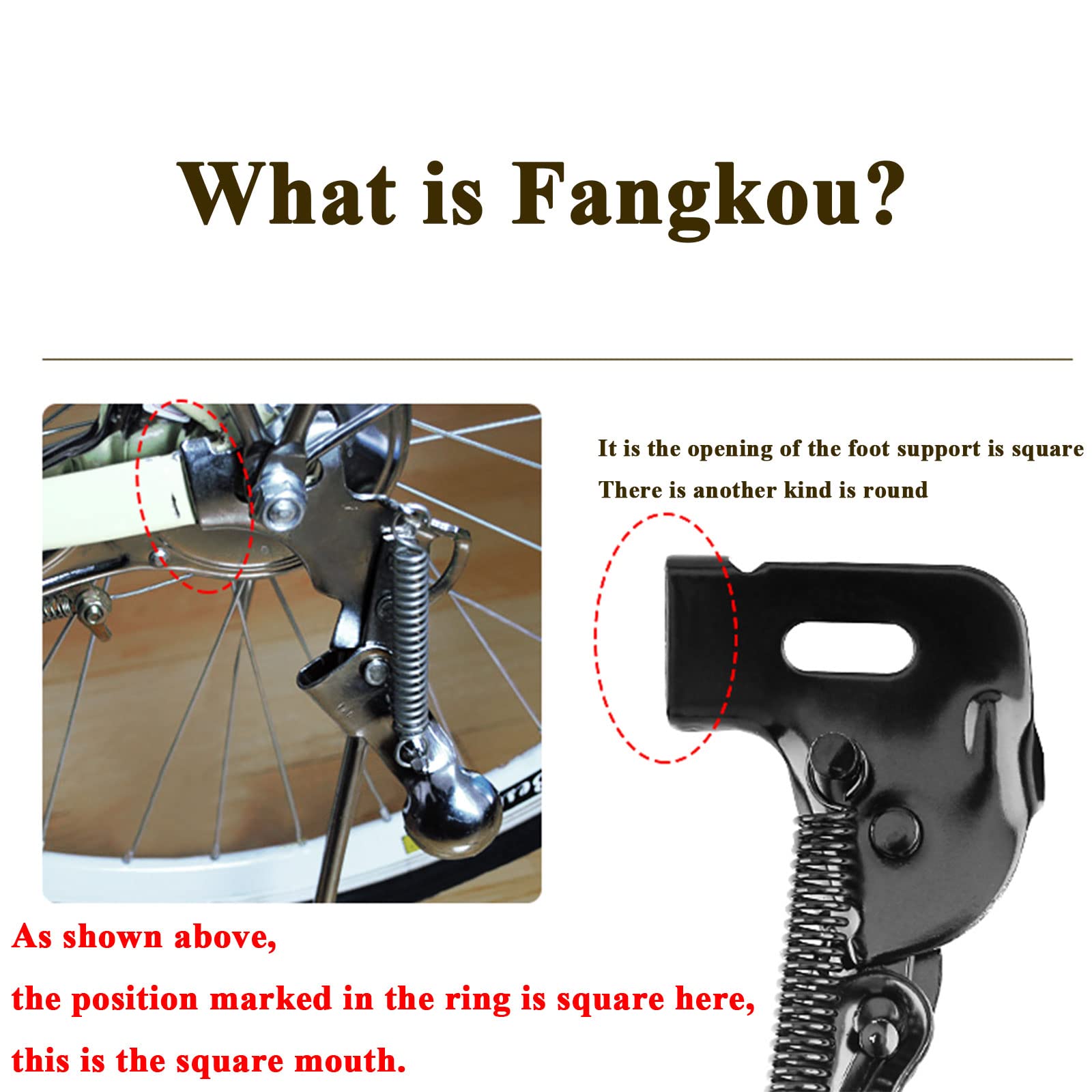 Béquille de vélo 16/20/24/26 pouces en acier au carbone de qualité supérieure avec ressort de torsion