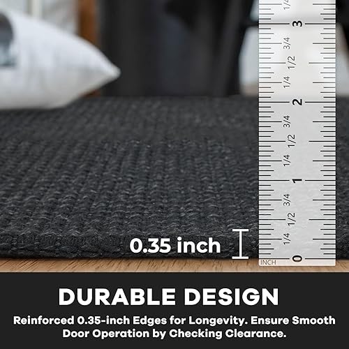 Miniatura 4 de KOZYFLY Alfombras bohemias de 4 x 6 pies, lavables para dormitorio, color beige, antideslizantes, para sala de estar, alfombra trenzada de algodón