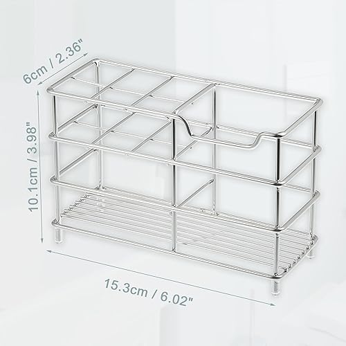 Miniatura 5 de VOCOSTE Soporte para cepillo de dientes de acero inoxidable 304 con 6 ranuras, soporte para pasta de dientes, organizador de accesorios de cocina de