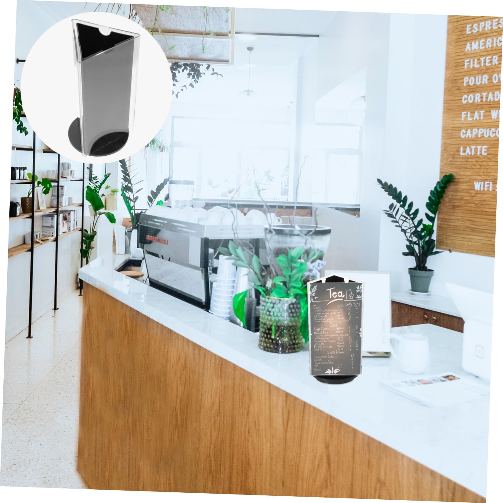 SEWACC 3 Stück Acryl Tischaufsteller Drehbar Menühalter Dreiseitig Rotierender Display Ständer für Restaurant Werbung Preisschild Tischkarte Transparent