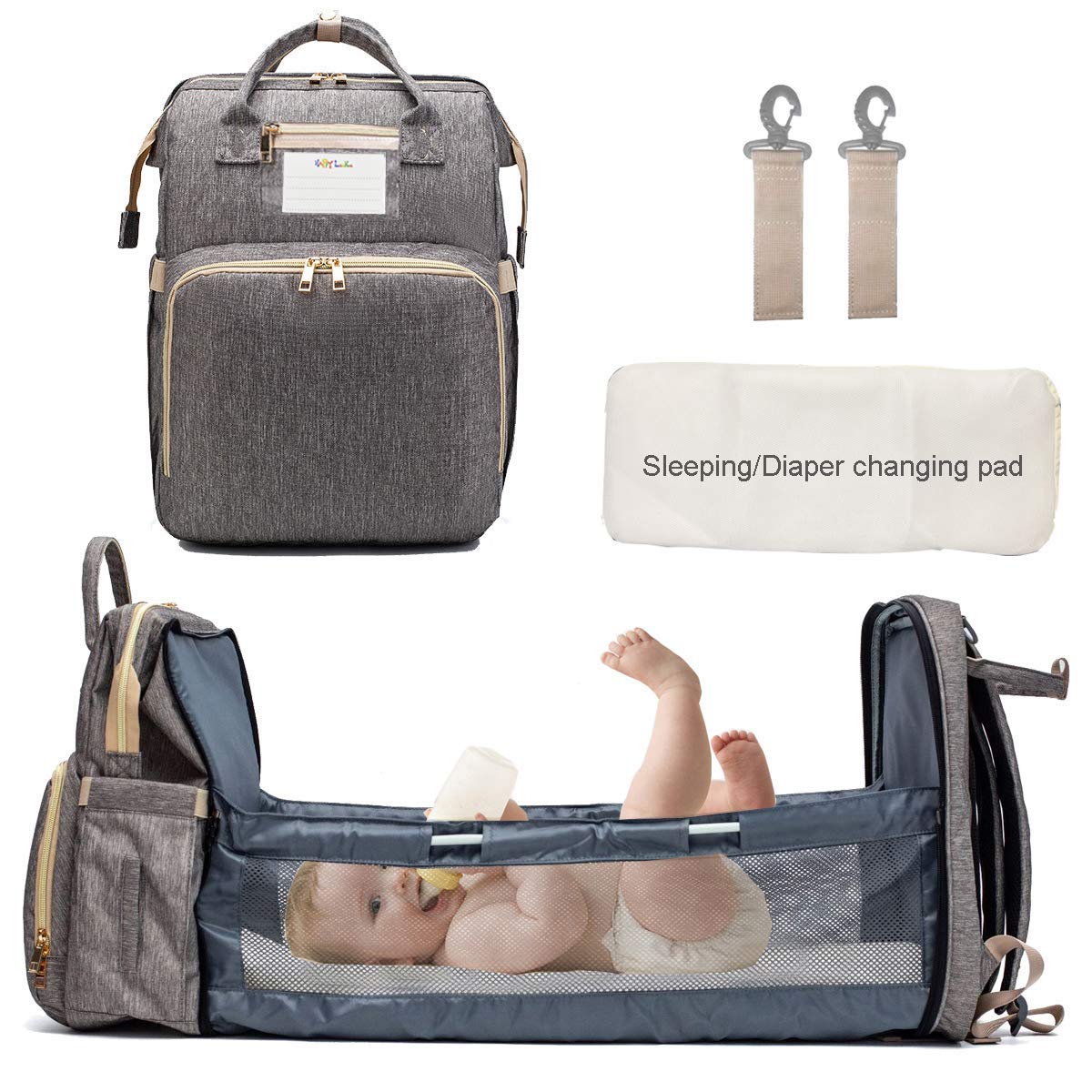 Buy KH Diaper Bag Backpack with Auto Folding Crib, Portable ing Mom