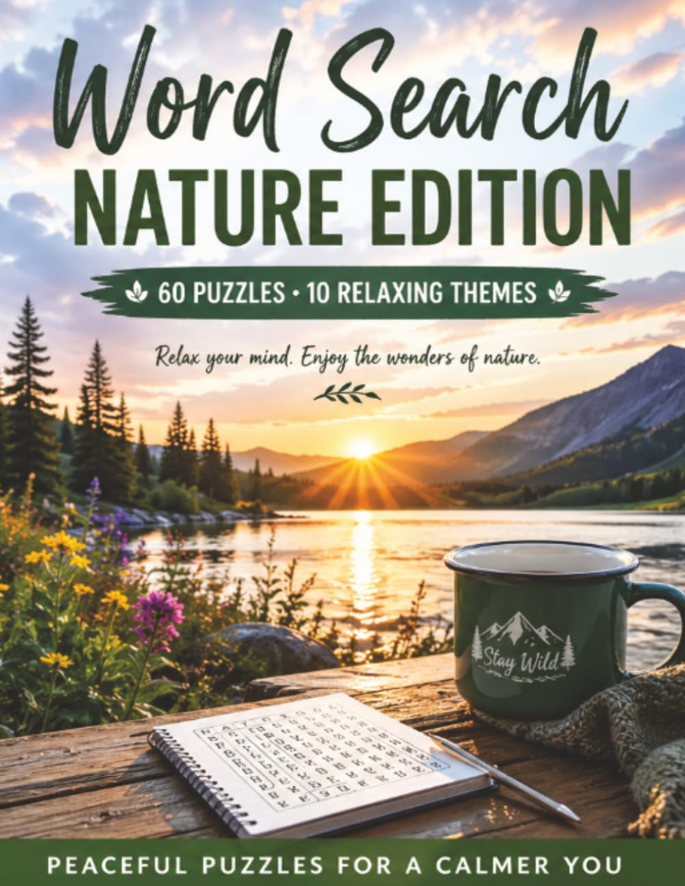 Nature Word Search for Adults: 60 Relaxing Puzzles Featuring Forests, Oceans, Wildlife, Landscapes, and Peaceful Nature Themes