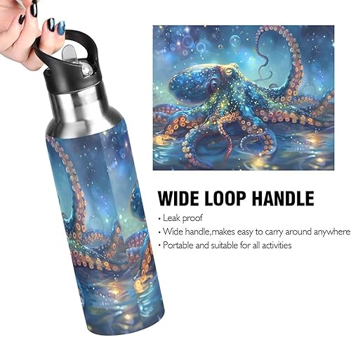 Vista 248 de Botella de agua amarilla para niños y niños, con aislamiento de acero inoxidable, para agua fría y caliente, con tapa con pajilla, para deportes