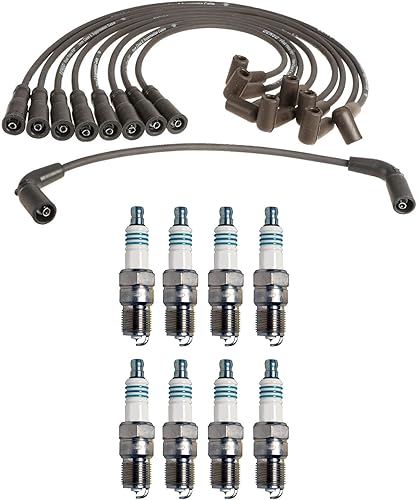 Juego de cables de 0.276 in y 8 bujías de potencia iridio .044 kit para Caddy Chevy GMC V8 5.0L 5.7L aspirado naturalmente