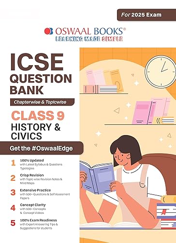 Oswaal ICSE Question Bank Class 9 History &amp; Civics | Chapterwise | Topicwise | Solved Papers | Hardcover Book For 2025 Exams