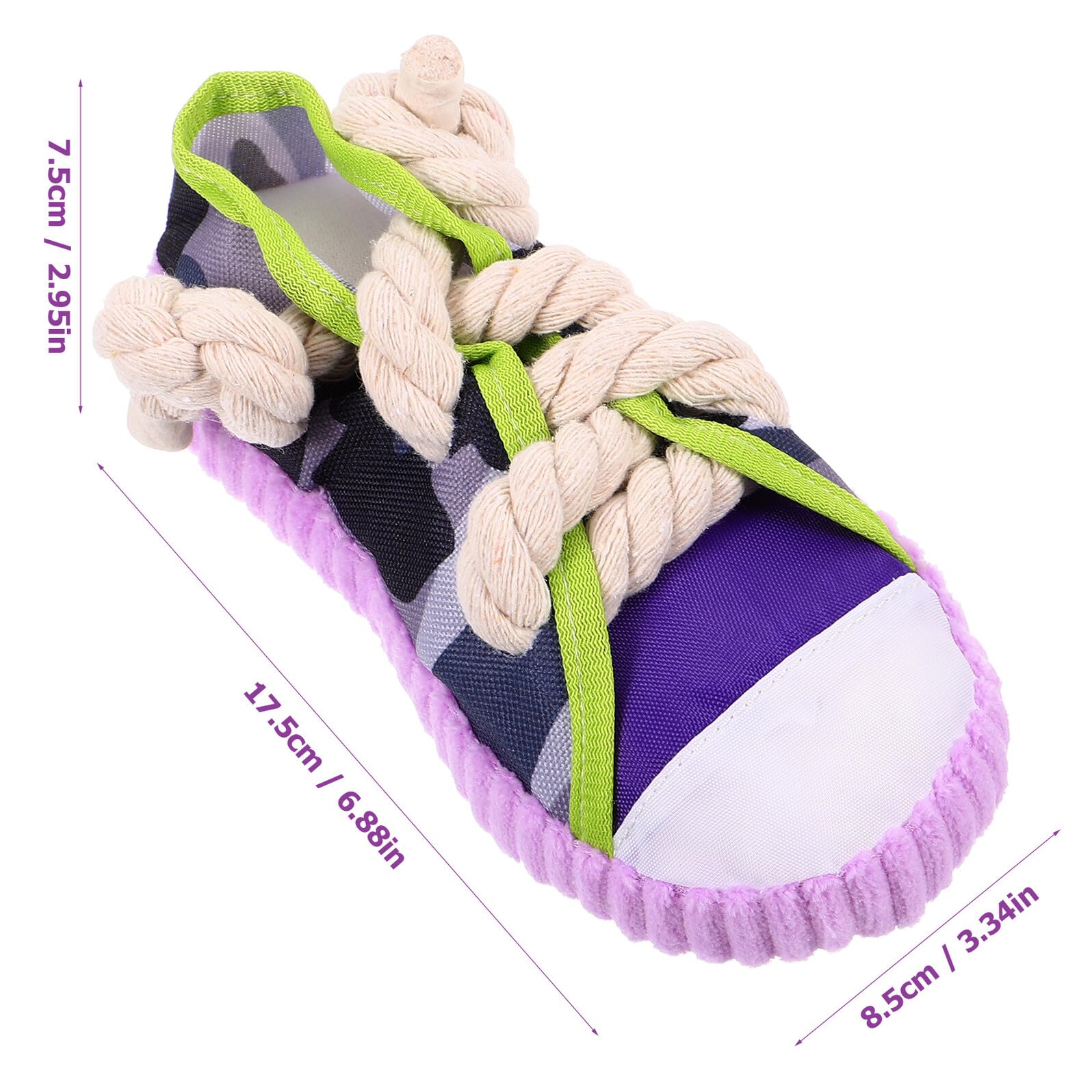 SHINEOFI Juguete para Perros Forma de Zapatilla, Chirriante E Interactivo, Hecho de Algodón y Lona, Adecuado para Cachorros y Perros Medianos