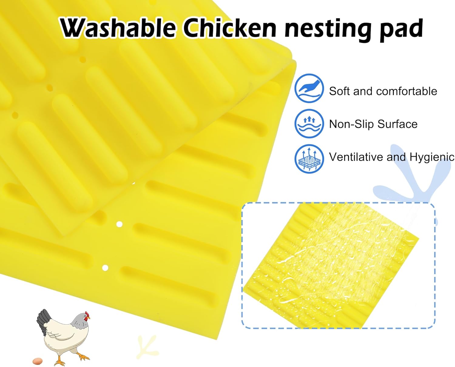 Chicken Nesting Box, 100% Waterproof Hens Nesting Box for Laying Eggs for Hens, Ducks and Poultry, Large Signle Compartment Chicken Nesting Boxs Indoor & Outdoor (Red)