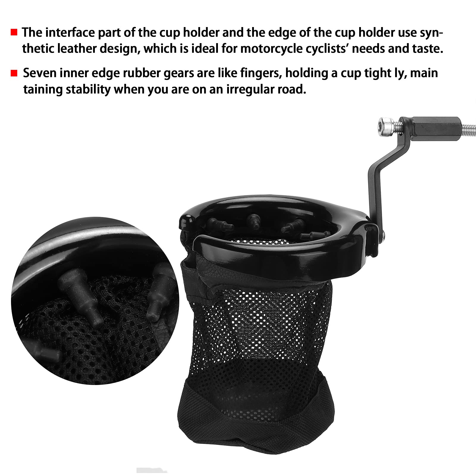 Portavasos de Motocicleta, Fydun Soporte para Beber Plegable Botellero Accesorio de Motocicleta Repuesto para Goldwing GL 1800 F6B(Negro)