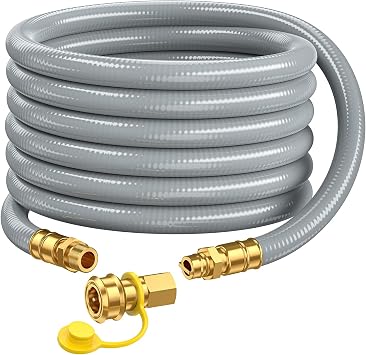GasXpert 15FT 3/4" ID Natural Gas Hose with Quick Connect & Disconnect Fittings, CSA Certified Heavy Duty Gas Line for NG/LP Propane, Compatible with Grill, Generator, Patio Heater, Pizza Oven