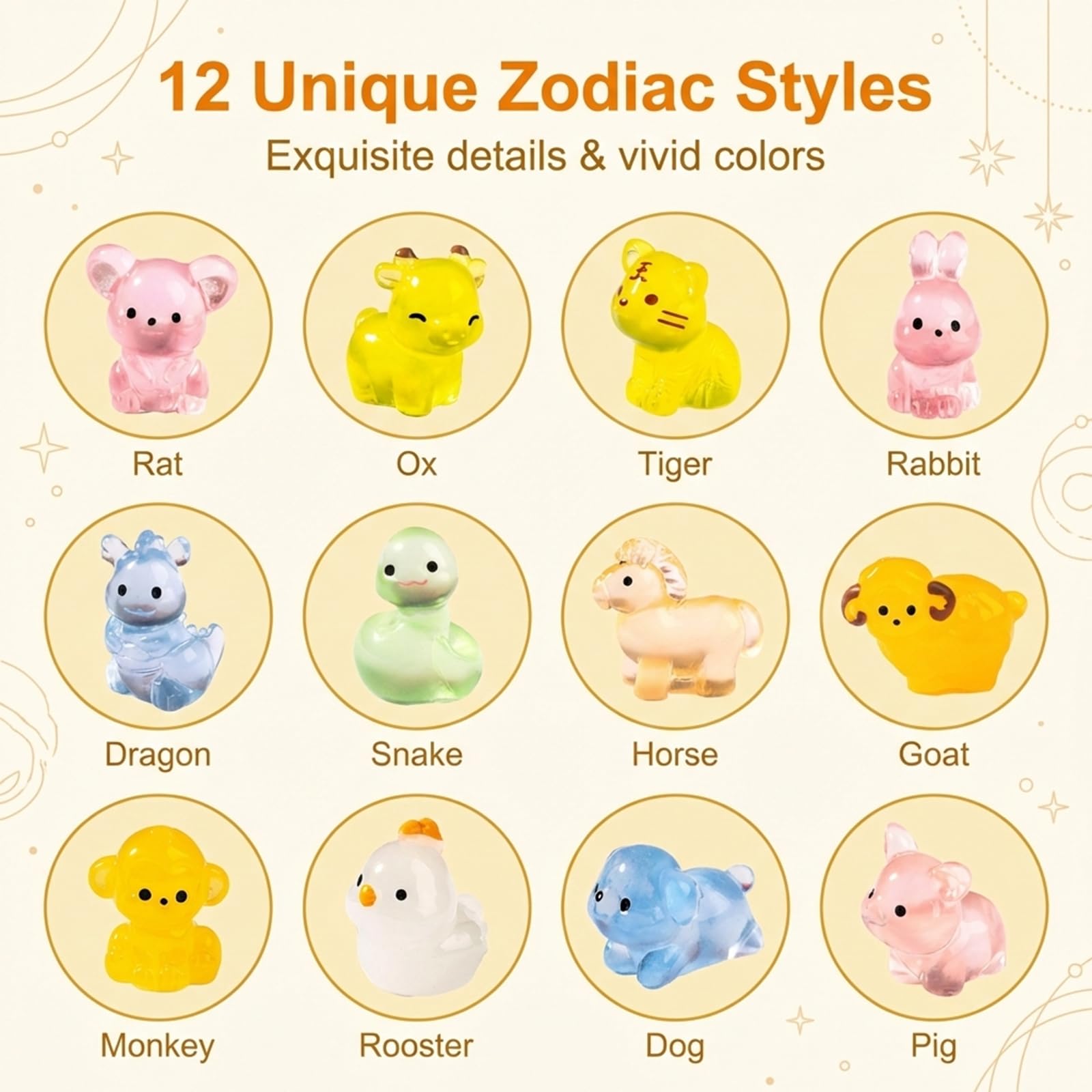 JYXNU 24 piezas de animales pequeños de resina, mini animales de resina que brillan en la oscuridad, para manualidades, figuras en miniatura para acuario, casa de muñecas(12 tipos de animales) — view 6