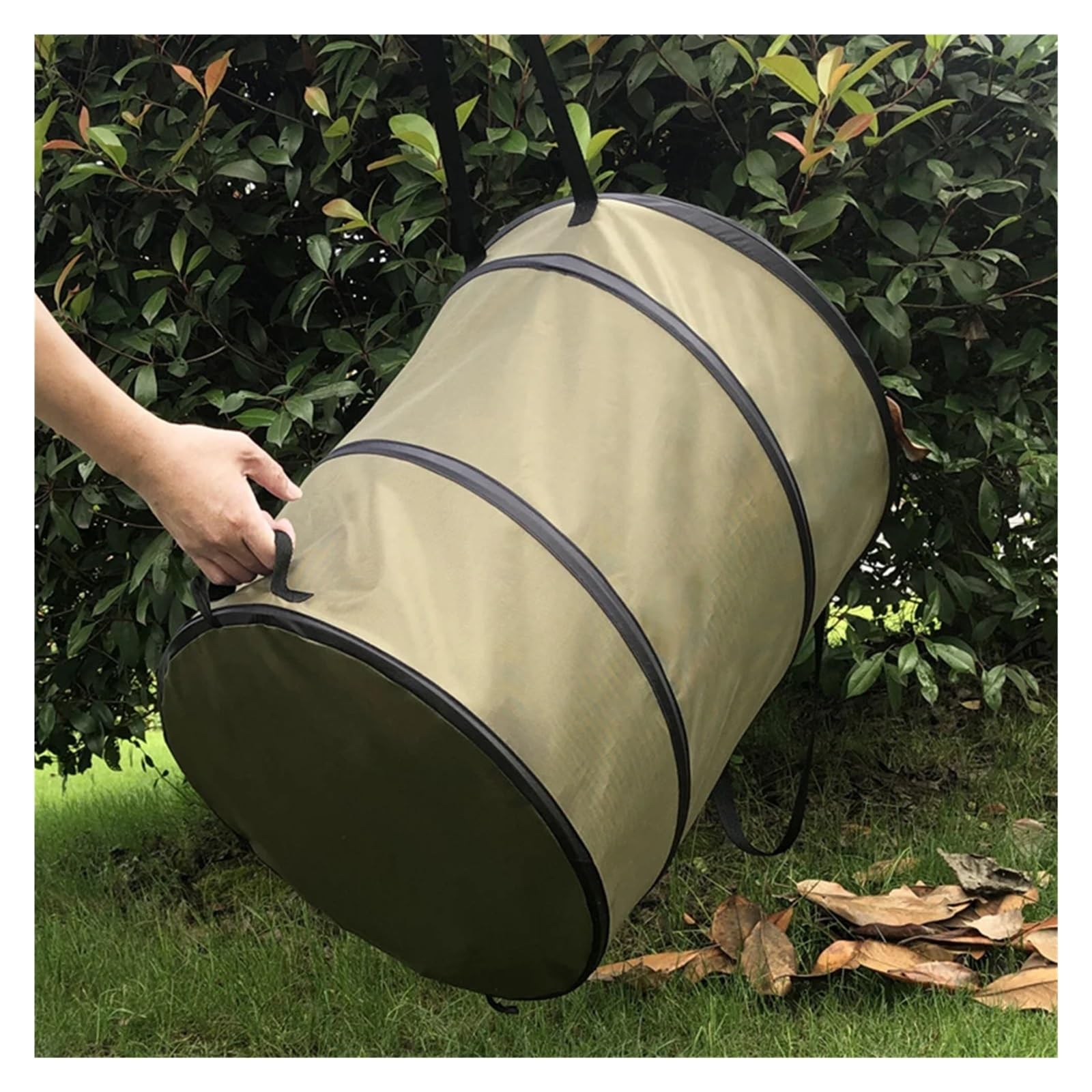 Bidoni for rifiuti da giardino pieghevoli da 37,8 l/10 galloni, cestino for rifiuti da esterno, secchio for rifiuti da giardino riutilizzabile, sacco for foglie da giardino