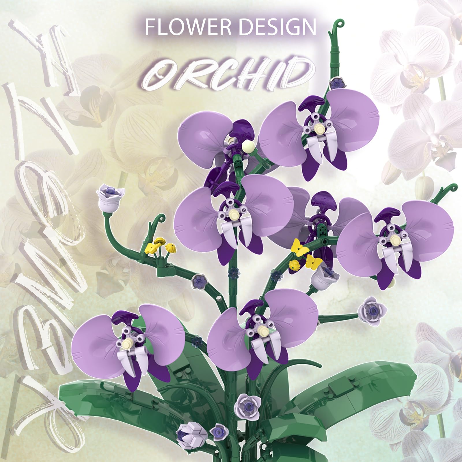 Assemblage construction,Ensemble de blocs de construction de fleurs d