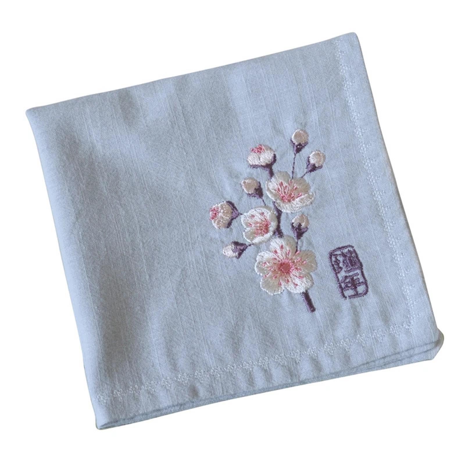 Fazzoletto piuttosto retrò con fiori ricamati in cotone for matrimonio