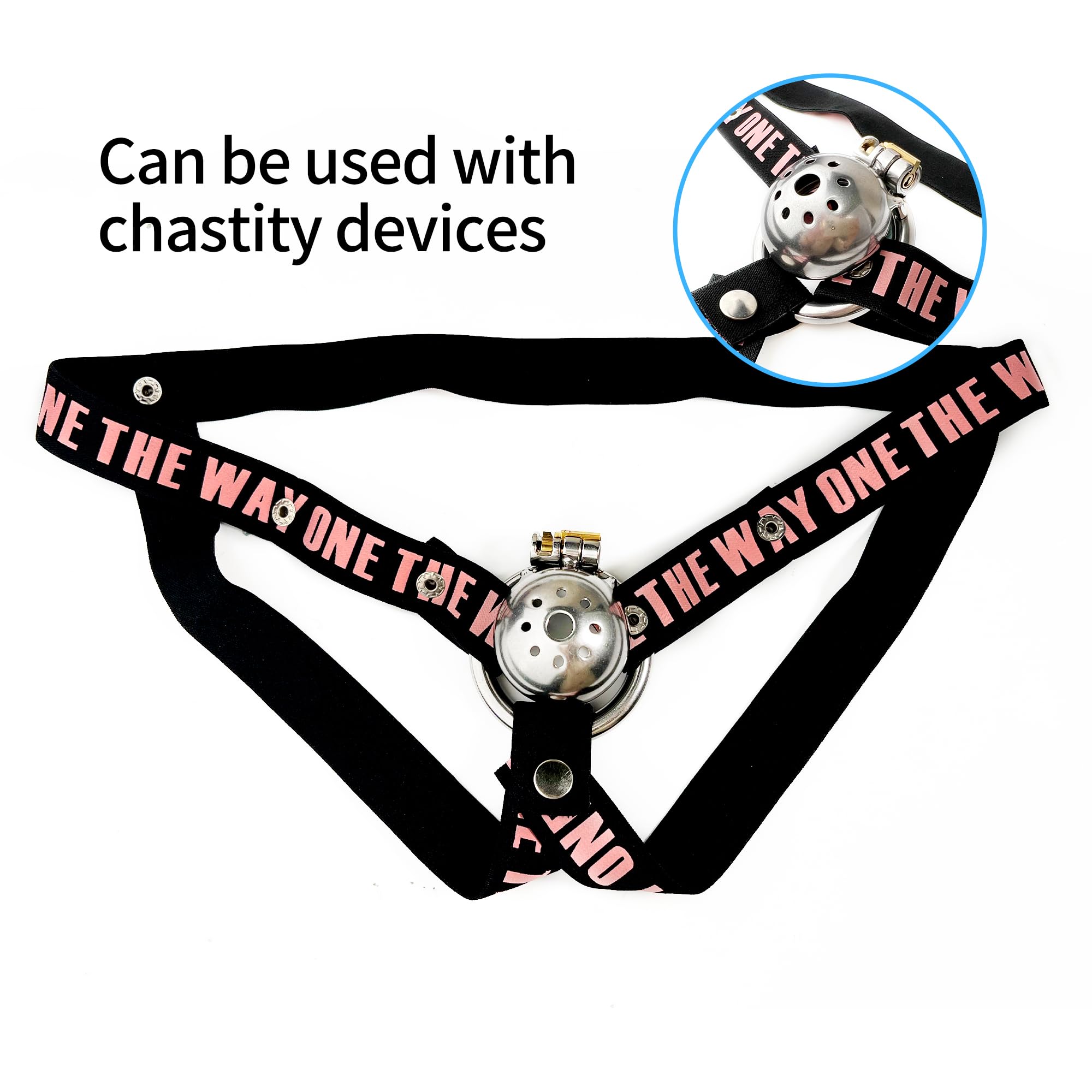 BEWISH Chastity Belt Male Chastity Device Chastity Cage Fixed Auxiliary Belt Cage Strap Men's Ring Elastic Anti-Fall Band ()