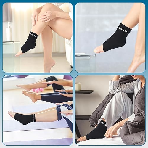 Miniatura 7 de Rezicom Bolsa de hielo de tobillo para lesiones, terapias de frío y calor, manga de compresión flexible, bolsa de hielo reutilizable para fascitis