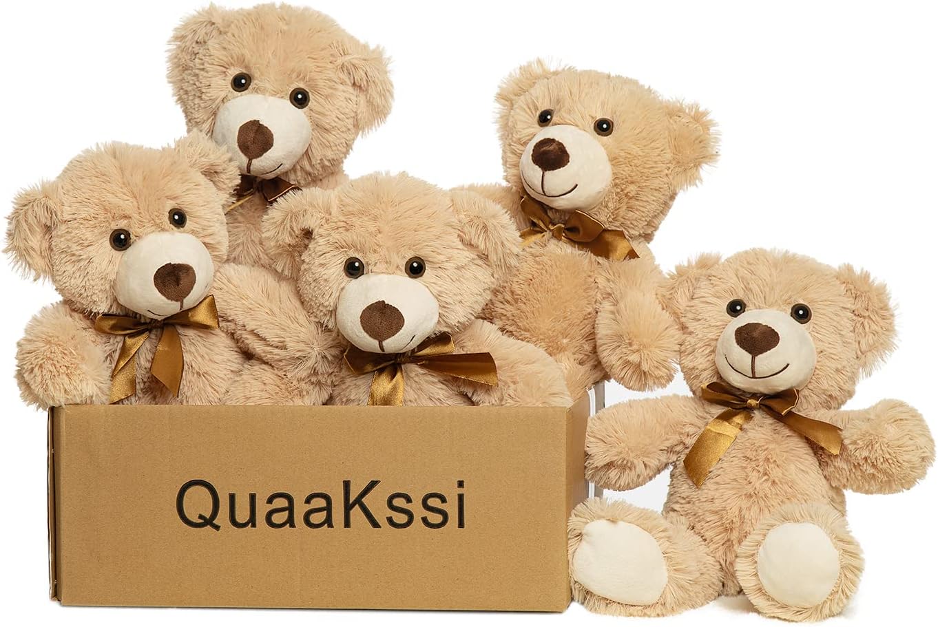 Quaakssi Teddy Bears Bulk 5 Packs Teddy Bear Stuffed Animal Plush Toys Gift for Kid Girlfriend,13.5 Inches Stuffed Bears for Christmas Valentine’s Day Birthday Wedding Party : Toys & Games