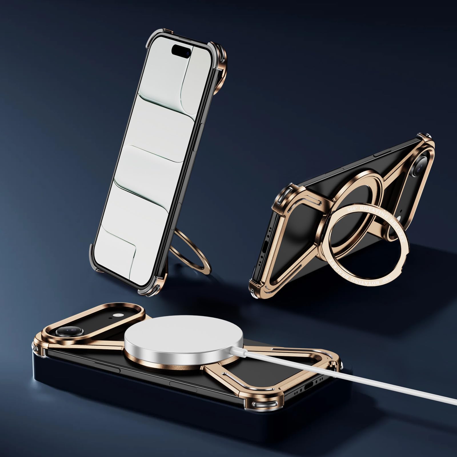 LEMAXELERS Carcasa de metal sin marco para Apple iPhone Air. Oro HJ