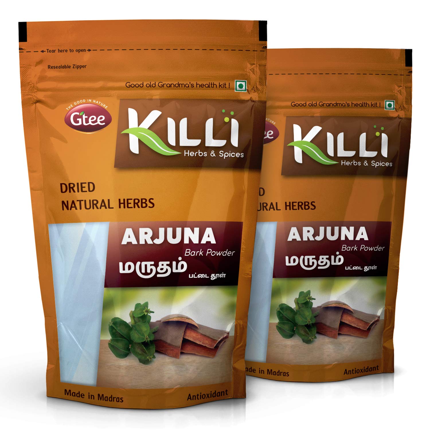 KILLI Arjuna | Marutham | Terminalia arjuna | Arjun Bark Powder, 100g (Pack of 2)