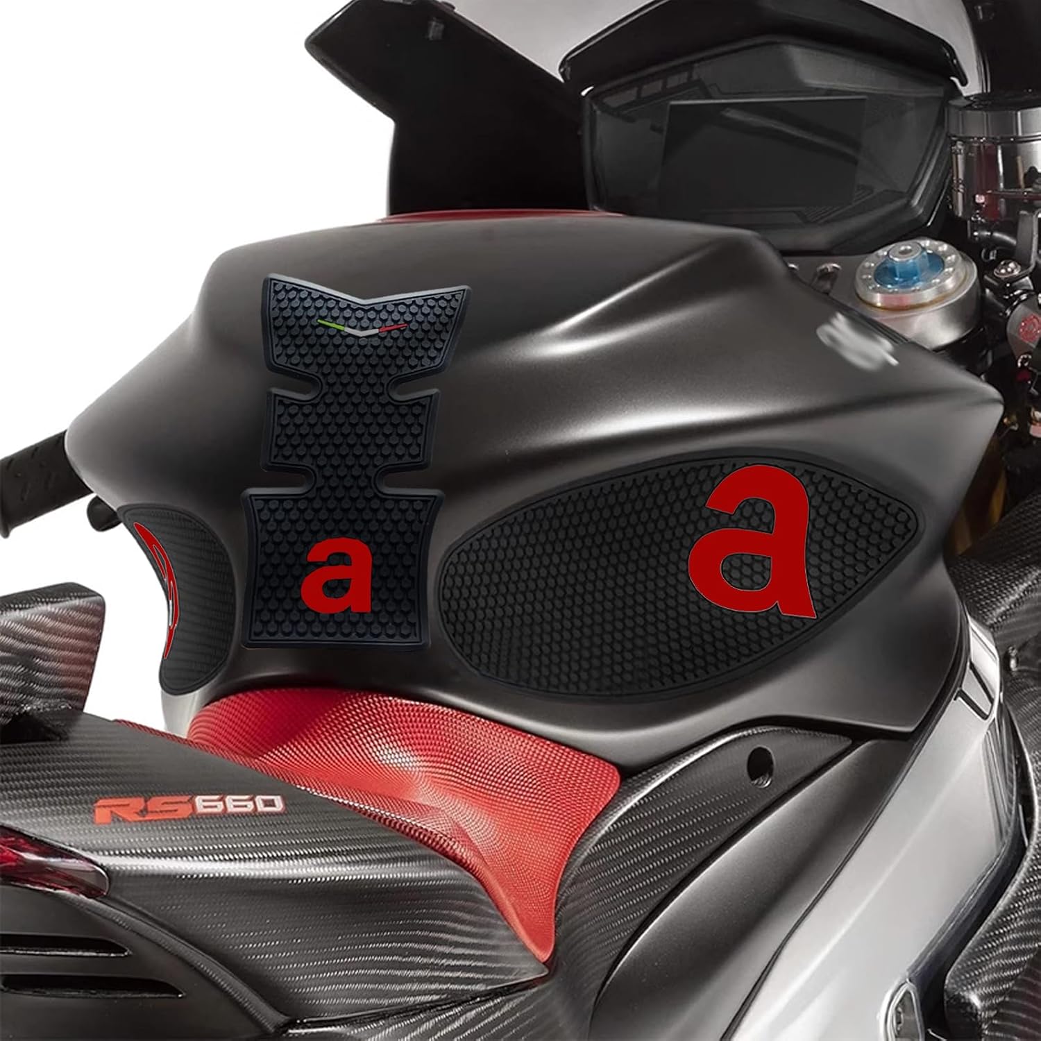 for RS 660 RS660 Tuono 660 2025 Motorcycle Side Tank Pads Tank Pads Knee Pads Protectors Decals Traction Pads rs 660 rs660 Tuono 660 2020-2025 Motorcycle Accessories (Red)