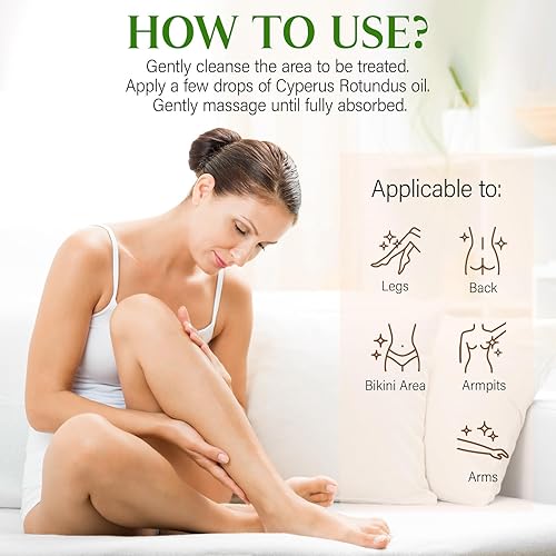 Miniatura 7 de Aceite Cyperus Rotundus, aceite Cyperus Rotundus para depilación, Cyperus Oi-l Natural, calmante y suave, reduce el crecimiento del vello corporal,