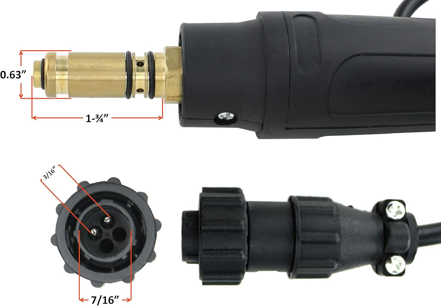 SÜA - 250 Amp MIG Torch Compatible with Lincoln/Tweco - 12 Feet Cable - Two-Pin Signal Connector