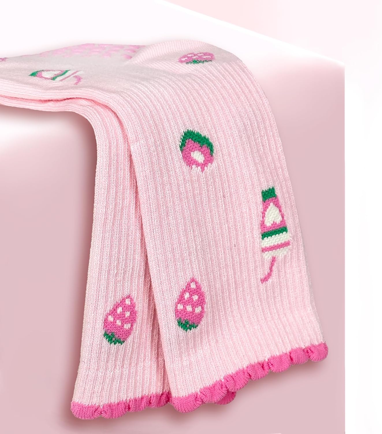 Pilates Crew Socks for Women Ruffle Grip Yoga Barre Cute Non Slip Sticky Workout Dance Sock - Image 6