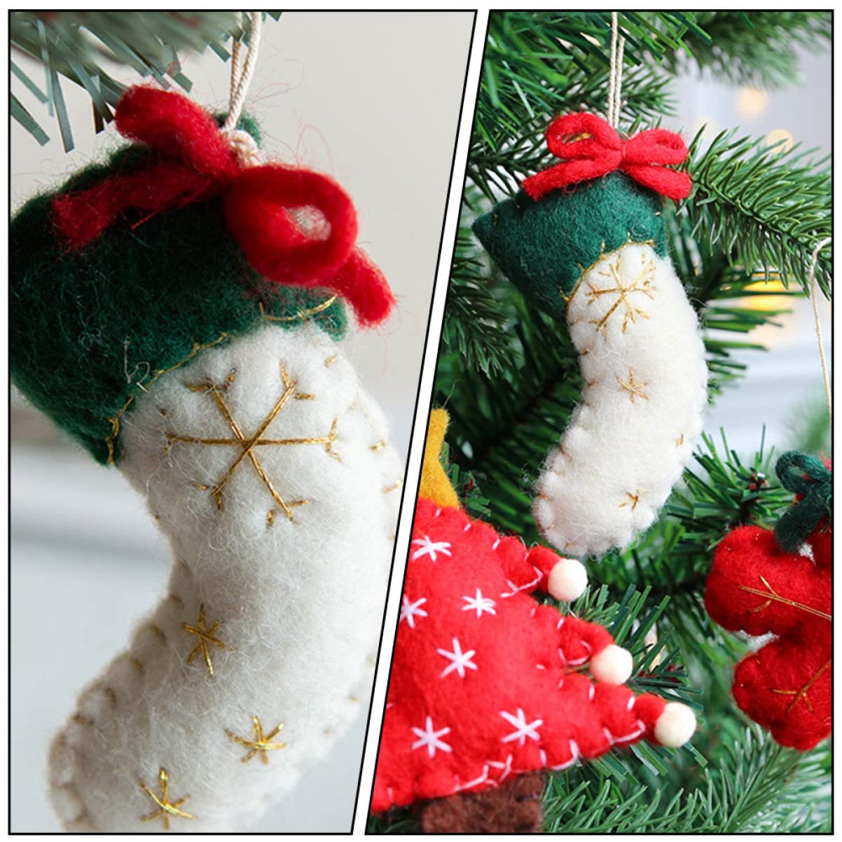 Cabilock 2 Set Ciondolo in Feltro Di Lana Arredamento Unico Ghirlanda Gnomi Pendenti Natalizi Ciondolo Natalizio Decorazioni Casa Mini Ornamento Da Appendere Di Natale 6 Pezzi * 2