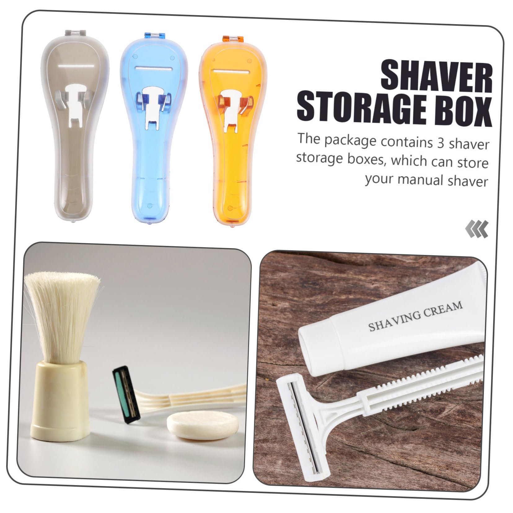 3pezzi Custodia Portatile Per Rasoio Antiurto Organizer Per Rasoio Scatola Resistente e Leggera Per Uso Interno Ed Esterno