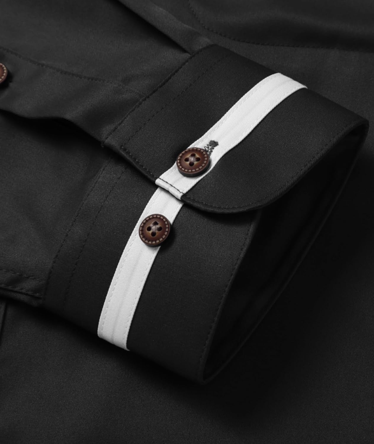 Mandarin Collar Dress Shirt for Men Clergy Shirt Collarless Button Down Business Casual Shirts - Image 5