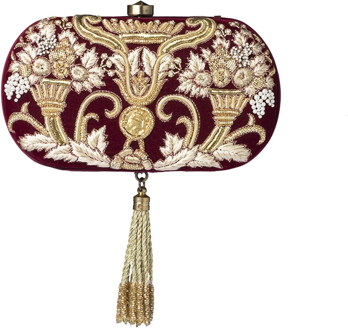 AraiishCLU-KRP-WNE- Clutch Bag- for Women- Velvet